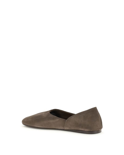 Khaite Brown Calf Leather Bos Taurus Ballet Flats
