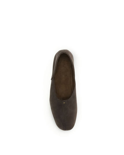Khaite Brown Calf Leather Bos Taurus Ballet Flats