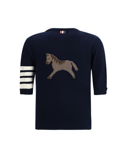 Thom Browne Blue Fleece Wool Sweatshirt