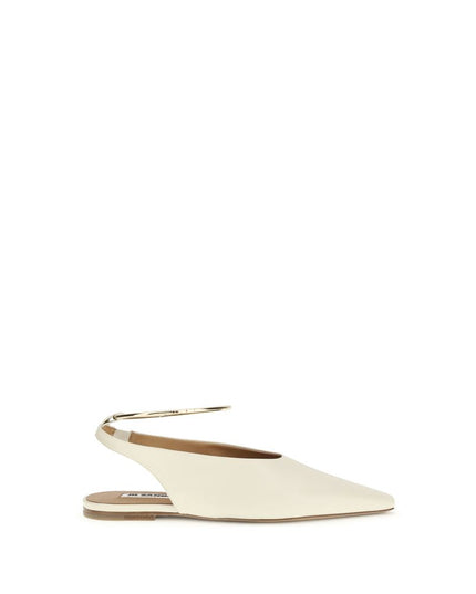 Jil Sander Cream Goatskin Ballet Flats