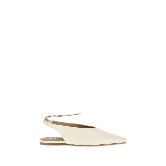 Jil Sander Cream Goatskin Ballet Flats