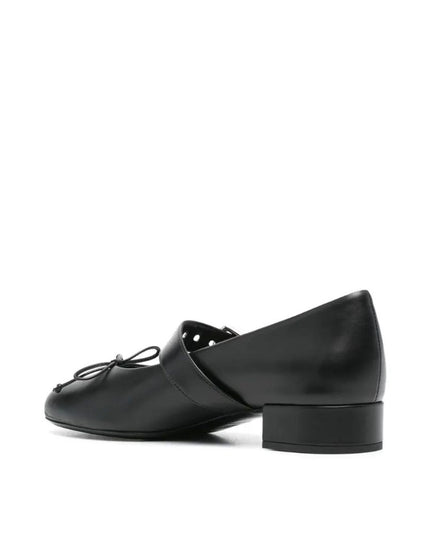 Miu Miu Black Calfskin Mid Heel Pumps