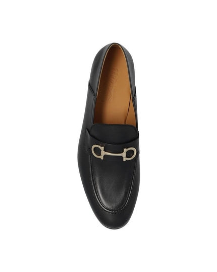 Salvatore Ferragamo Black Calfskin Slip-On Loafers
