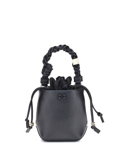 Ganni Black Recycled Leather Backet Bag