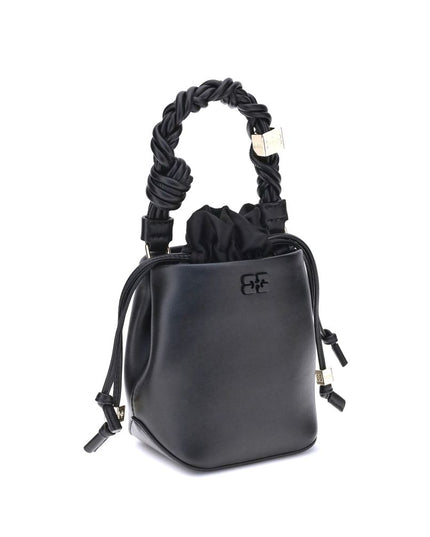 Ganni Black Recycled Leather Backet Bag