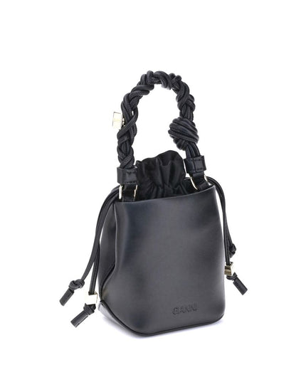 Ganni Black Recycled Leather Backet Bag