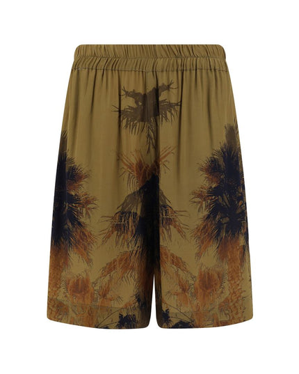 Laneus Brown Viscose Bermuda Shorts