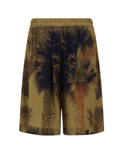 Laneus Brown Viscose Bermuda Shorts