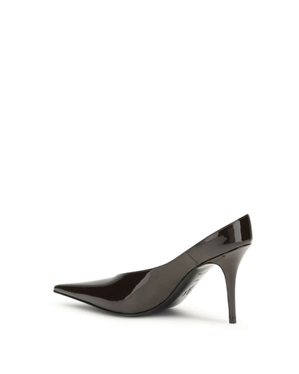 Amina Muaddi Brown Calf Leather Bos Taurus High Heel Pumps