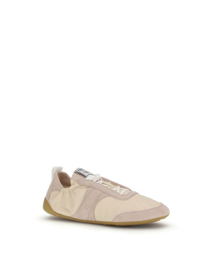 Chloé Beige Nylon Athletic Sneakers