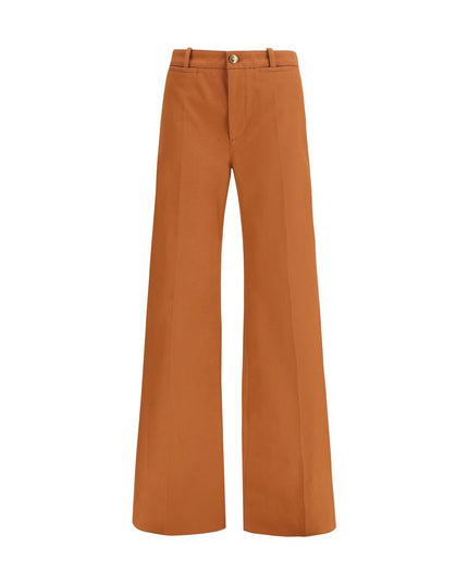 Chloé Brown Cotton Flared Pants