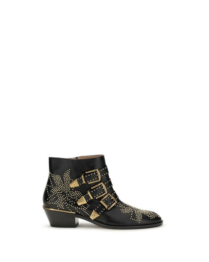 Chloé Black Calf Leather Bos Taurus Lace-Up Boots