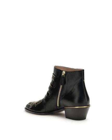 Chloé Black Calf Leather Bos Taurus Lace-Up Boots