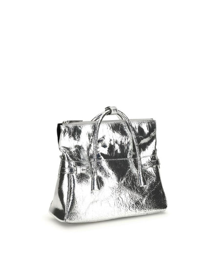 Margiela Silver Calf Leather Bos Taurus Handbag
