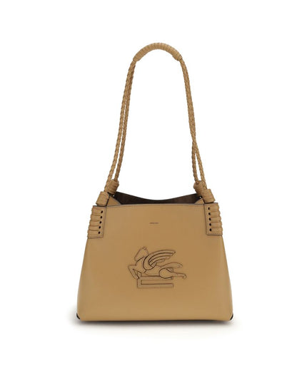 Etro Beige Calf Leather Bos Taurus Shoulder Bag