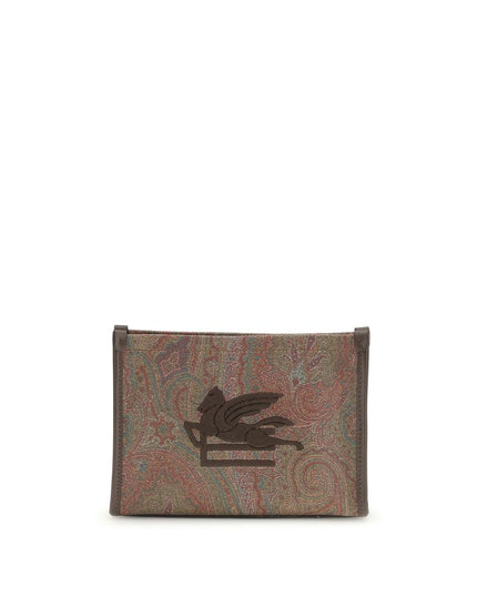 Etro Brown Calf Leather Bos Taurus Clutch Bag