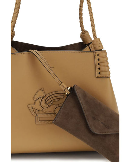 Etro Beige Calf Leather Bos Taurus Shoulder Bag