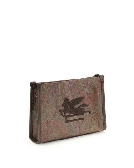 Etro Brown Calf Leather Bos Taurus Clutch Bag