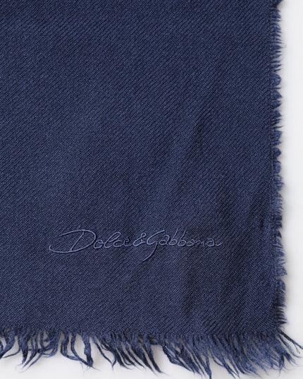 Dolce & Gabbana Scarf Blue Cashmere Neck Wrap Shawl Men