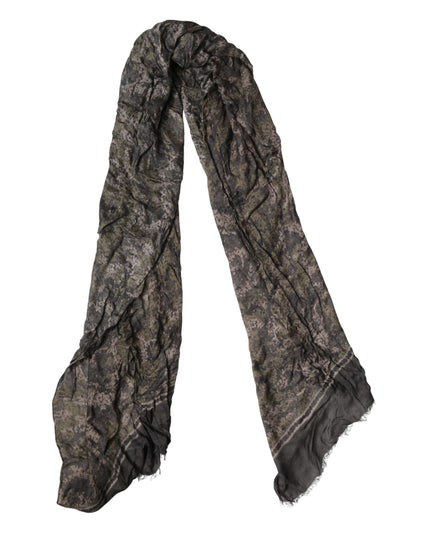 Dolce & Gabbana Brown Camouflage Modal Men Shawl Scarf