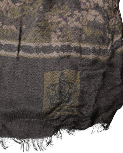 Dolce & Gabbana Brown Camouflage Modal Men Shawl Scarf