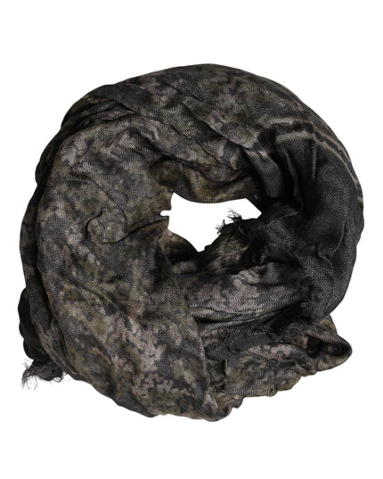 Dolce & Gabbana Brown Camouflage Modal Men Shawl Scarf
