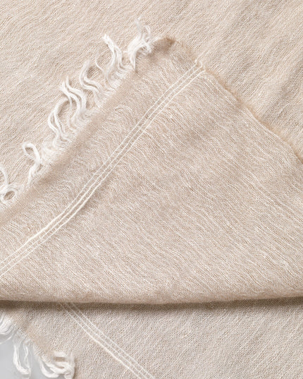 Dolce & Gabbana Beige Linen Neck Wrap Men Shawl Fringe Scarf