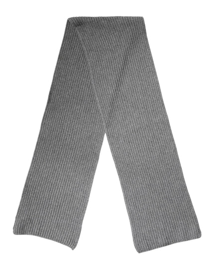 Dolce & Gabbana Gray Cashmere Knit Neck Wrap Shawl Scarf