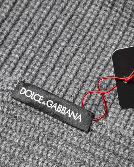 Dolce & Gabbana Gray Cashmere Knit Neck Wrap Shawl Scarf