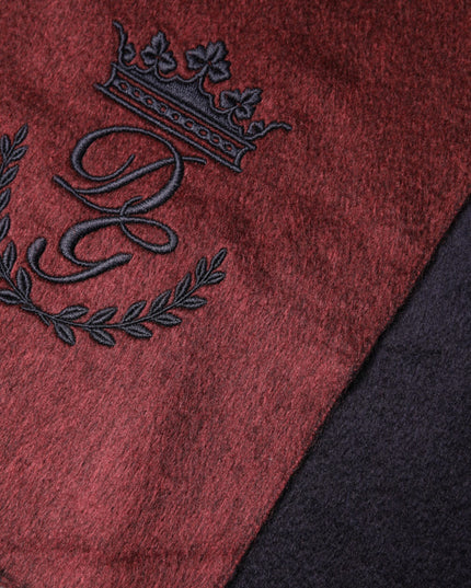 Dolce & Gabbana Maroon Silk Neck Wrap Shawl Fringes  Scarf