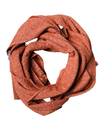 Dolce & Gabbana Orange Silk Cashmere Neck Wrap Shawl Scarf