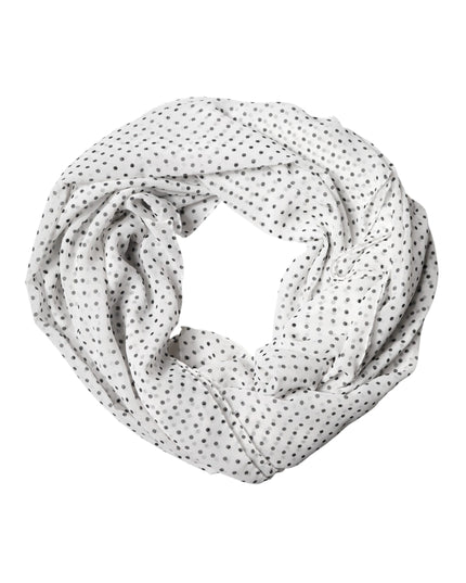 Dolce & Gabbana White Polka Dot Polyester Shawl Scarf
