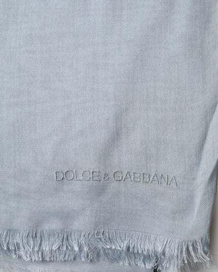Dolce & Gabbana Light Blue Cashmere Knitted Shawl