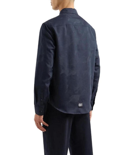 Armani Exchange Blue Cotton Dress Shirt