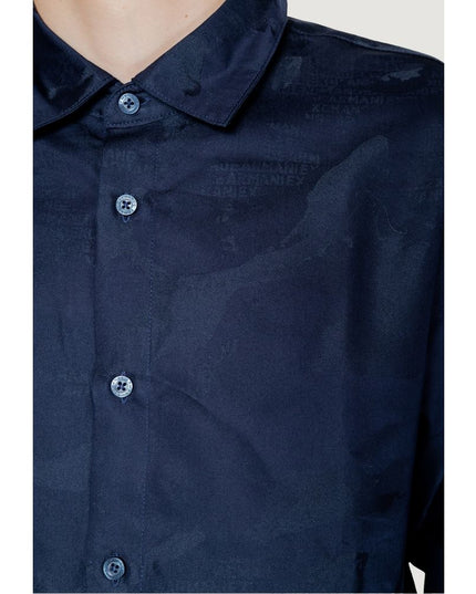 Armani Exchange Blue Cotton Dress Shirt