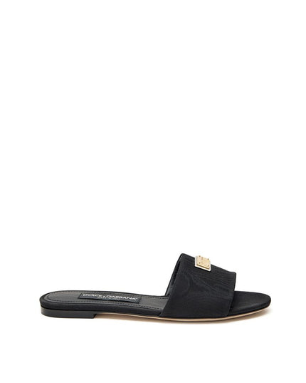 Dolce & Gabbana Black Polyester Slippers
