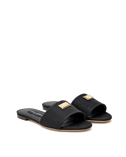 Dolce & Gabbana Black Polyester Slippers