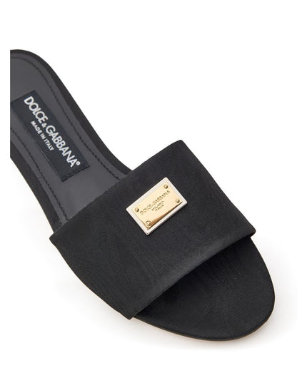 Dolce & Gabbana Black Polyester Slippers