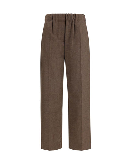 Max Mara Brown Wool Casual Pants