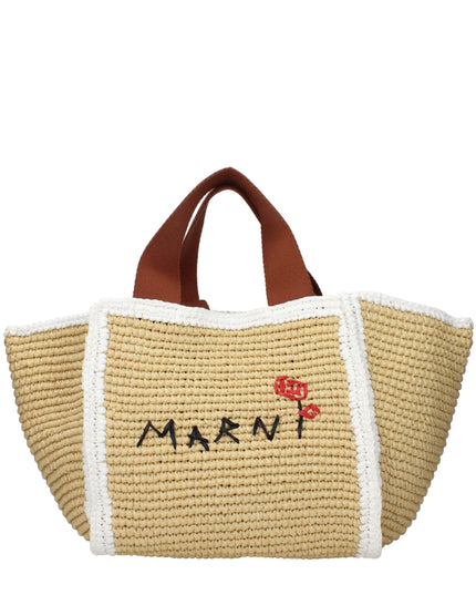 Marni Beige Raffia Handbag
