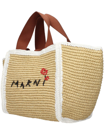 Marni Beige Raffia Handbag