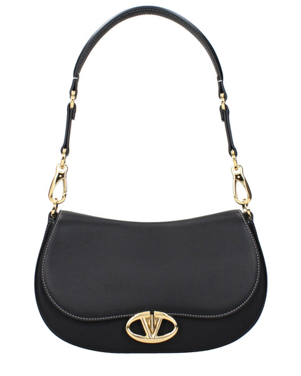 Valentino Garavani Black Leather Shoulder Bag