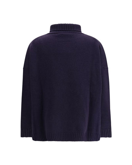 Max Mara Blue Fleece Wool Turtleneck