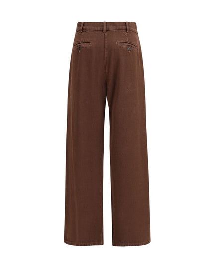 Max Mara Brown Cotton Casual Pants
