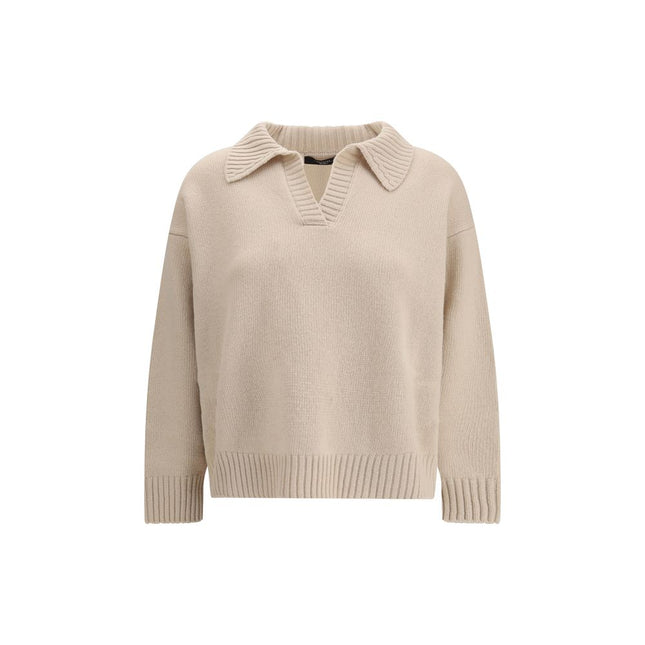 Max Mara Beige Fleece Wool Sweatshirt