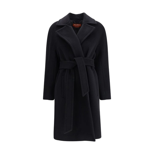 Max Mara Black Fleece Wool Coat