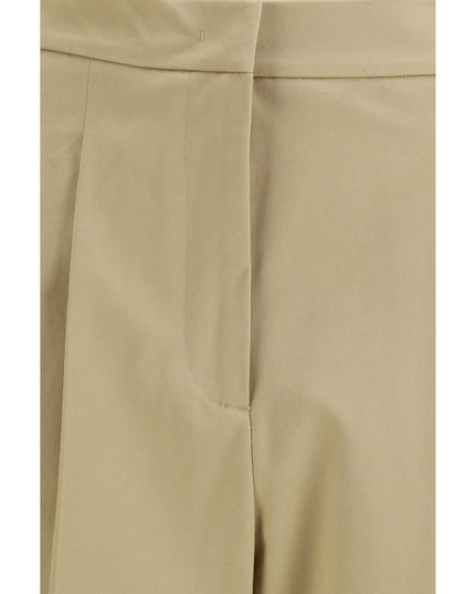 Max Mara Beige Cotton Cropped Pants