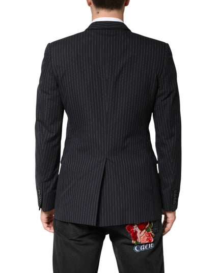 Dolce & Gabbana Black Stripes 1 Button Suit Jacket Blazer