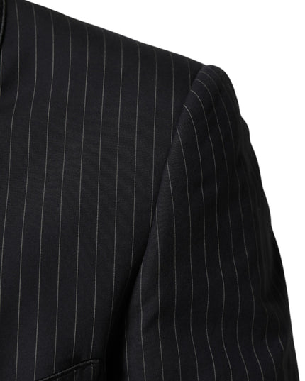 Dolce & Gabbana Black Stripes 1 Button Suit Jacket Blazer