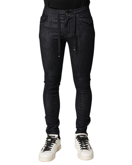 Dolce & Gabbana Black Cotton Stretch Skinny Denim Men Jeans